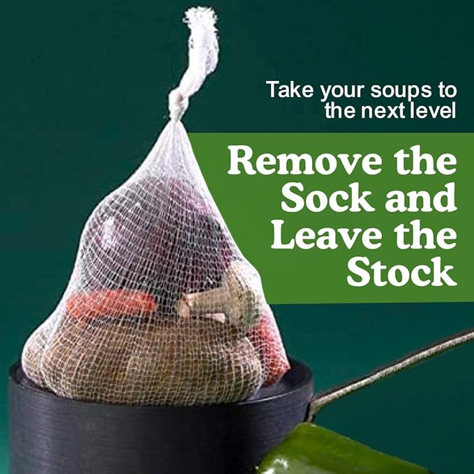 Regency Wraps, Soup Sock, Cotton Mesh Bags for Making Clear Flavorful Broth and Soups, Cotton Blend, Measures 24 inches, Pack of 6