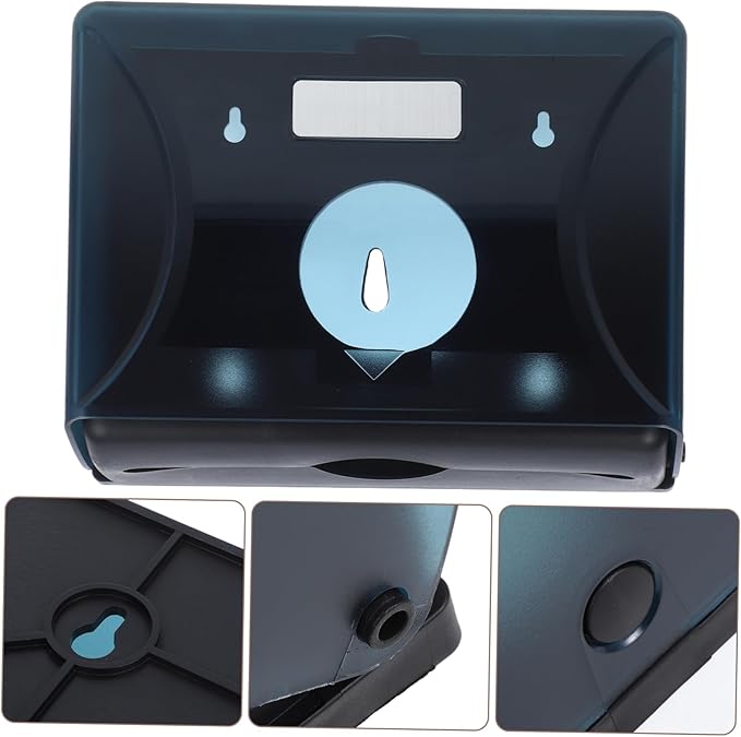 SOLUSTRE Wall-Mounted Paper Towel Dispenser Dark Multi-Towel Holder for Kitchen Bathroom and Office Space-Saving Touchless Paper Tissue Holder Capacity for Easy Access