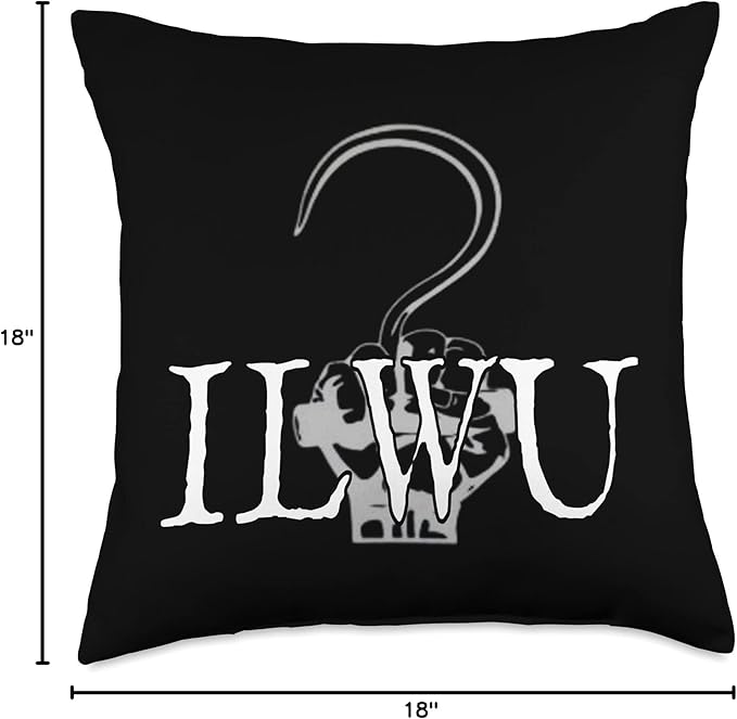 ILWU LONGSHORE CARGO HOOK Throw Pillow