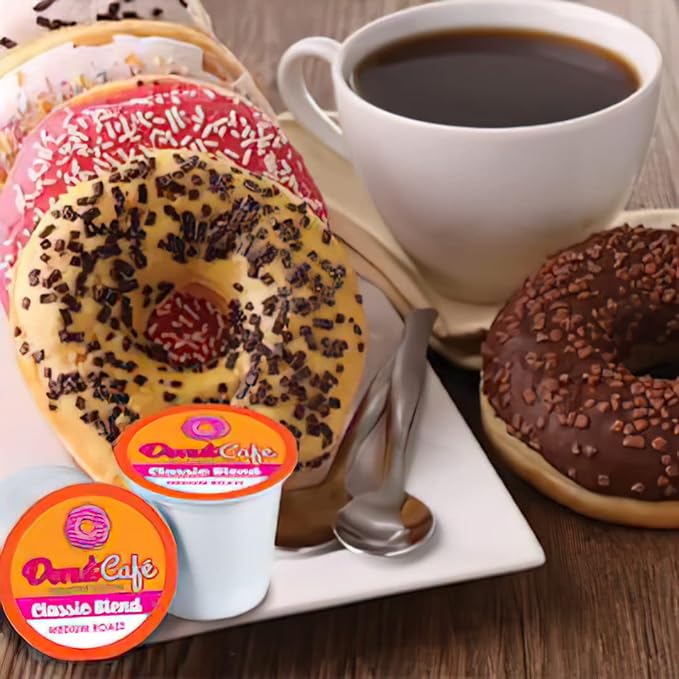 Donut Café - Coffee Gourmet Pods, Classic Blend, Medium Roast – Non-GMO, Gluten Free – Compatible with Keurig K Cup Brewers – Smooth & Delicious – 80 Count (Pack of 2)