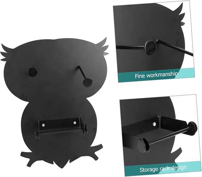 Owl Shaped Wall-Mounted Paper Towel Rack Bathroom Tissue Stand Elegant Kitchen Storage Holder Home Decor Easy to Use and Quick Access Suitable for Hotel Restaurant and Club Use