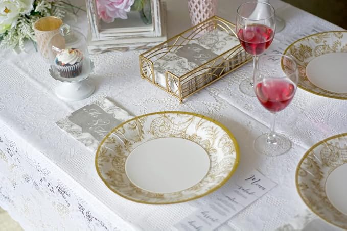 Boston International Wave Design Guest Towel Napkin Holder Caddy, Gold Leaf