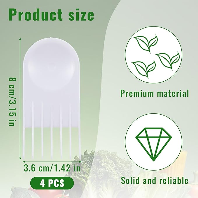 Yuanchu 4pcs Vegetable Chopper Cleaning Tools Fork, Onion Chopper Tool, Salad Chopper Tool Vegetable Chopper Cleaner Comb for Most Chop Wizard Vegetable Chopper
