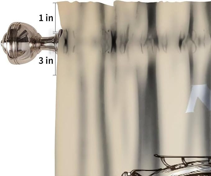 Motorcycle Cool Valance Curtain Vintage Rod Pocket Valance Window Treatments Short Curtains for Kitchen Bathroom Farmhouse Living Room Decor 54x18inch