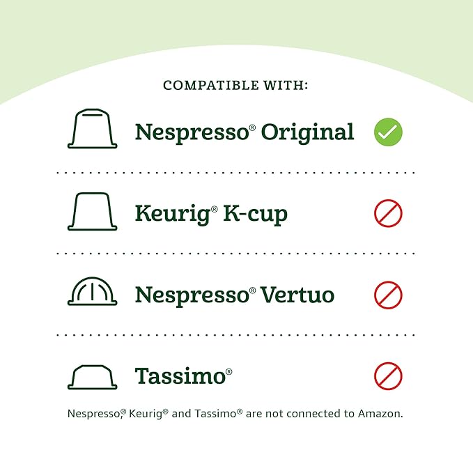 Amazon Fresh Espresso Intenso Dark Roast Aluminum Capsules, Compatible with Nespresso Original Brewers, Intensity 9/13, 50 Count (5 Packs of 10)
