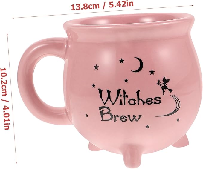 Didiseaon Ceramic Cauldron Mug for Halloween Unique Witch Mug for Drinks Spooky Decorative Cup for Home Office Cafe for Friends