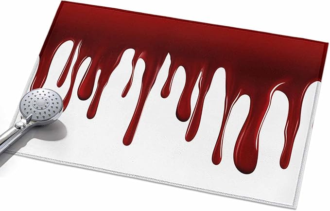Area Rug 2x3ft, Halloween Pattern Washable Rugs for Living Room Bedroom, Horror Red Fluid Style Soft Non-Slip Area Rugs Rectangle Floor Carpet for Dining Room