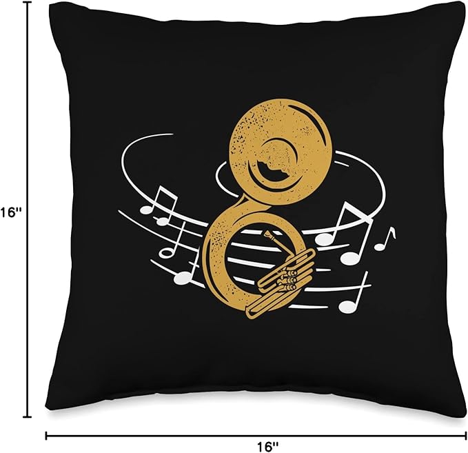 Sousaphone Sheets Brass Instrument Brass Band Throw Pillow