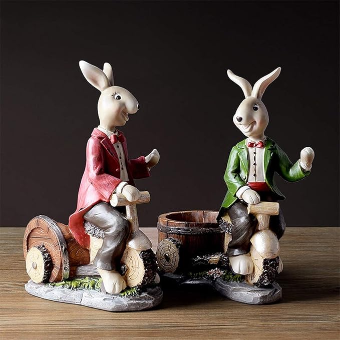Wine Rack Rabbit Wine Bottle Sculptures and Figurines Decor Animal Wine Racks Used for Gifts for Home Decor Kitchen Decor(Two Styles) Wine Bottle Holder (Color : 1) (1)