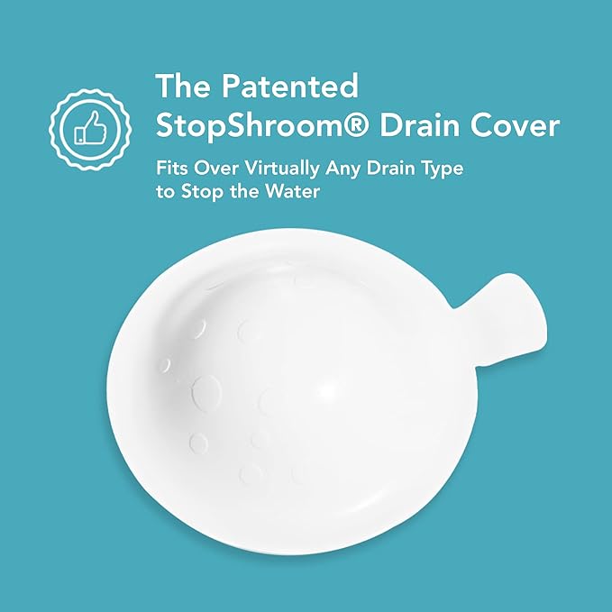 StopShroom The Ultimate Universal Drain Stopper Plug for Bathtub, Bathroom, and Kitchen Sink Drains (White)