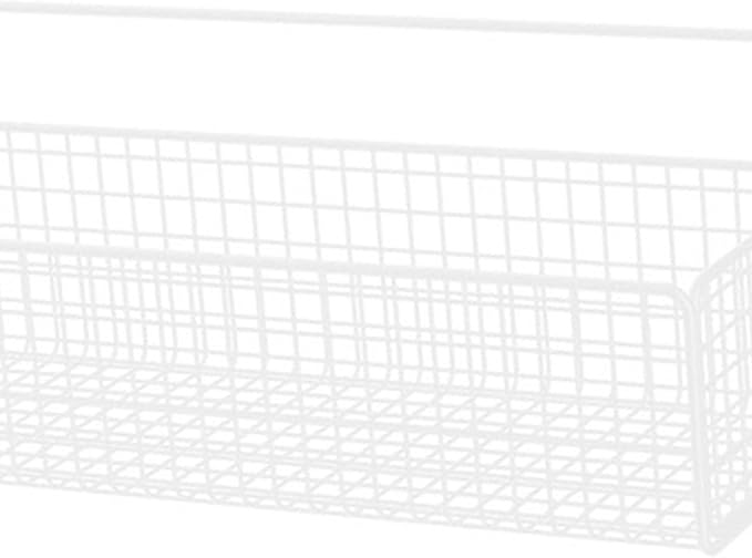 Hanging Kitchen Baskets, Metal Wire Storage Bin Rack Adhesive Wire Wall Storage Basket, No Drilling Hanging Fruit Baskets, Bathroom Shower Spice Shelf for Kitchen Bathroom(White)