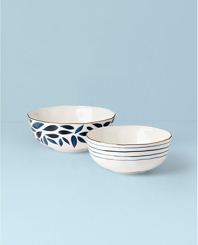 Lenox Blue Bay 2-Piece Nesting Bowl Set, 5.51
