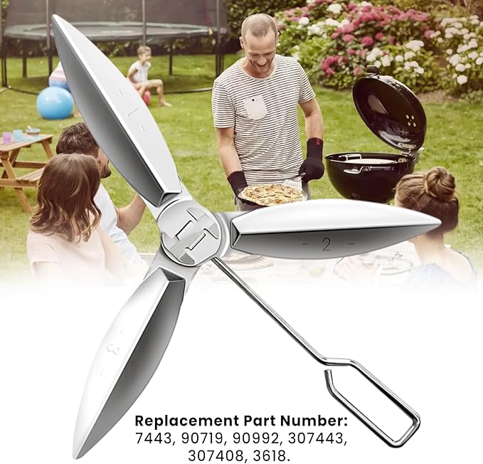 18-1/2 Inch Grill One-Touch Cleaning System Kit Compatible with Weber Kettle Grill 7443 90719 - Grill Parts Replacement for Weber Charcoal Grill 31001, 441001, 441004, 451001, 451004