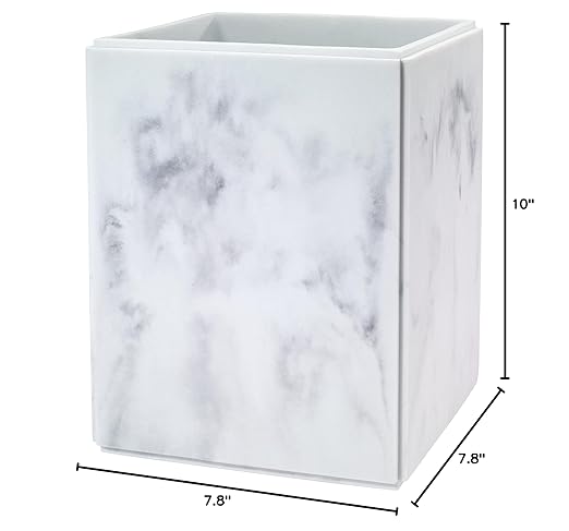 Avanti Linens - Wastebasket, Decorative Trash Can, Marble Inspired Home Decor (Catania Collection)