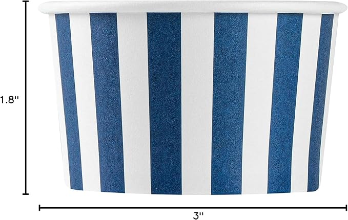 Restaurantware Blue 200 Count To Go Cup Disposable 3 x 3 x 1.8 Inches Paper Mini Cup Grease-Resistant Cup Recyclable Durable Design, Lids Sold Separately