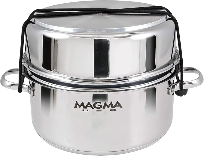 Magma A10-367 Nesting Colander, Steamer & Cooker Insert | 100% 18-8 Stainless Steel | Custom Fit for Magma 5 Qt Stock Pot | Space-Saving Marine & RV Cookware Accessory