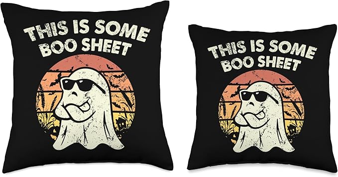 This is Some Boo Sheet Ghost Retro Halloween Costume Women Throw Pillow