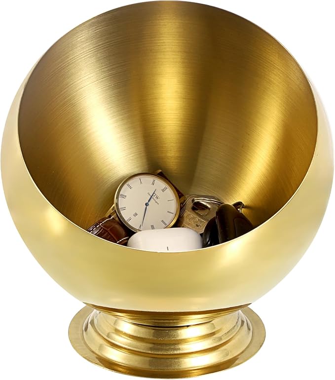 Golden Key Bowl for Entryway Table Decorative Storage Dish Catch All Bowl for Fruit Coffee Pod Holder Centerpiece for Kitchen Home Decor