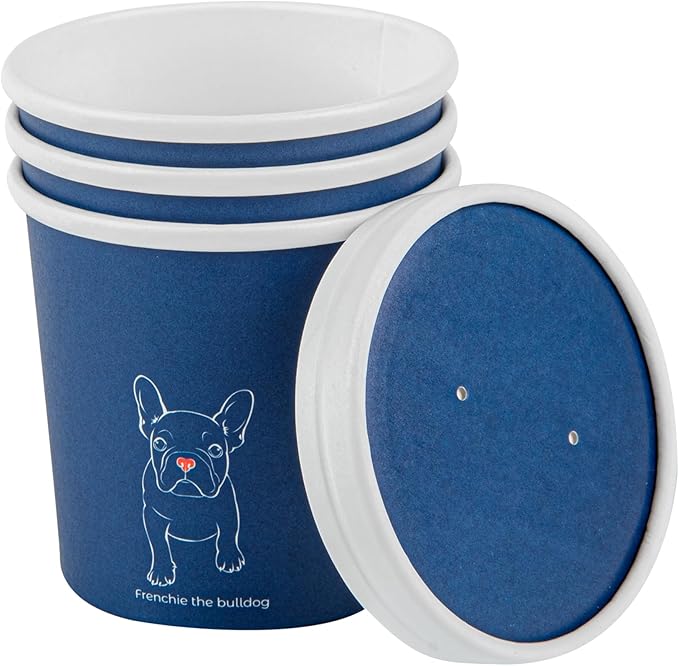 Restaurantware Bio Tek 12 Ounce Soup Containers 200 Durable Soup Bowls - Disposable Sustainable Frenchie Design Paper Soup Cups Round For Hot Or Cold Foods