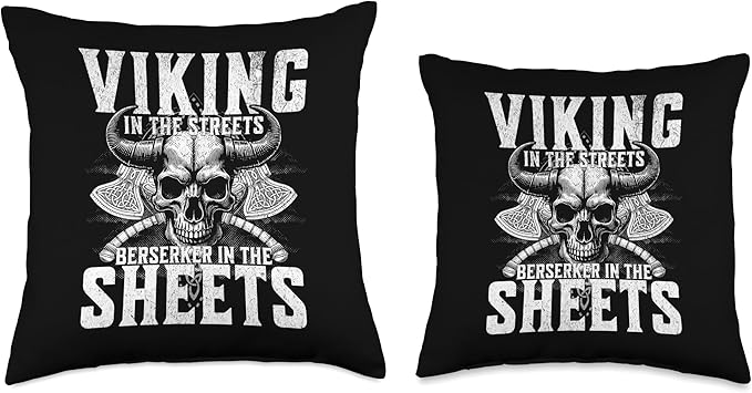 Funny Dad Viking Men Saying Berserker In The Sheets Celtic Throw Pillow