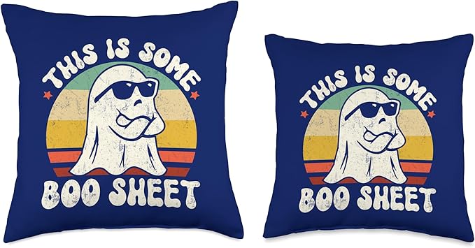 Funny Halloween Ghost Costume. This is Some Boo Sheet Throw Pillow