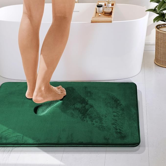 Clara Clark Bathroom Rugs, Velvet Memory Foam Bath Mat, Non-Slip Bath Rugs, Machine Wash, Dries Quickly, Ultra Soft Plush Bath Mats for Bathroom,