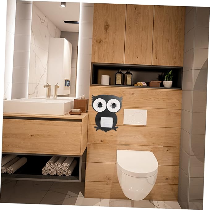 1pc Owl Shaped Wall-Mounted Paper Towel Rack for Kitchen and Bathroom Tissue Holder Elegant Space-Saving Storage Stand Decorative Owl Design