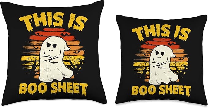 This Is Boo Sheet Cool Funny Halloween Design For Women Men Throw Pillow