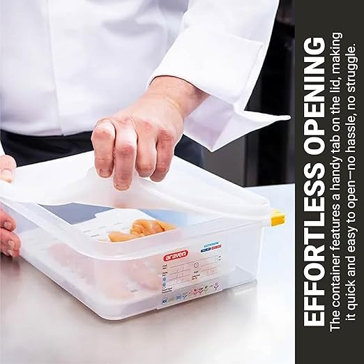 Araven Airtight Container, Food Pan with Lid for Storage in Kitchen and Restaurant, 14.7 Qt, 1 Count, Clear
