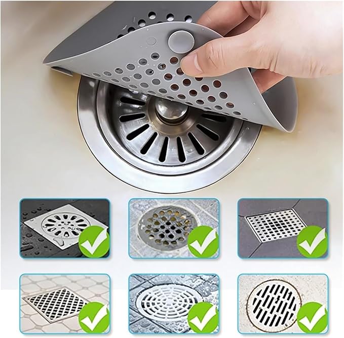 Kitchen Sink Filter Strainer Shower Drain Hair Catchers Hair Stoppers Sink Mesh Bathtub Trough Filter Bathroom Accessories(White X 1 Filter)