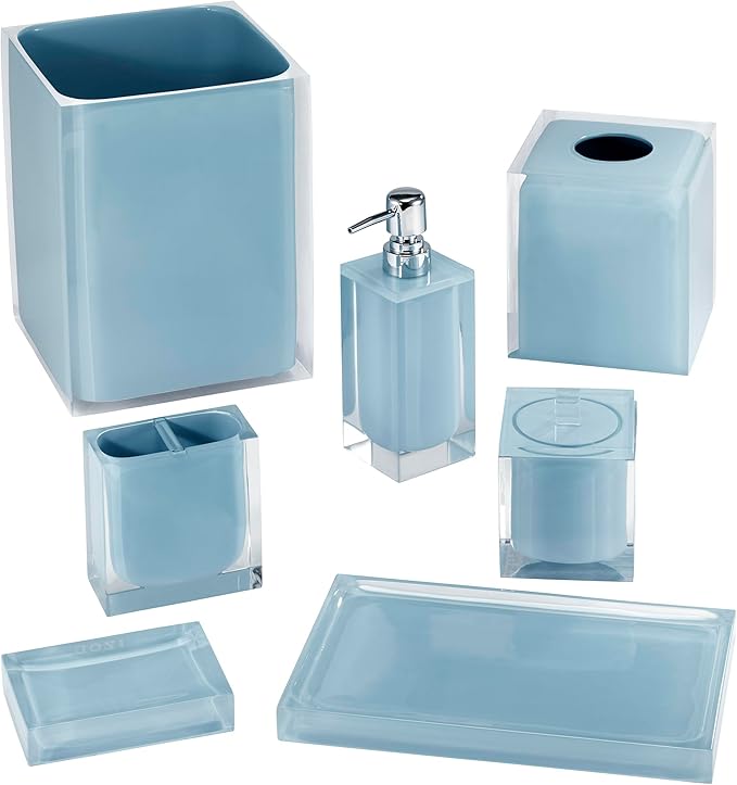 IZOD - Tumbler, Resin Multipurpose Countertop Accessories, Dorm Room Essentials, Modern Home Decor (Marina Collection, Blue)
