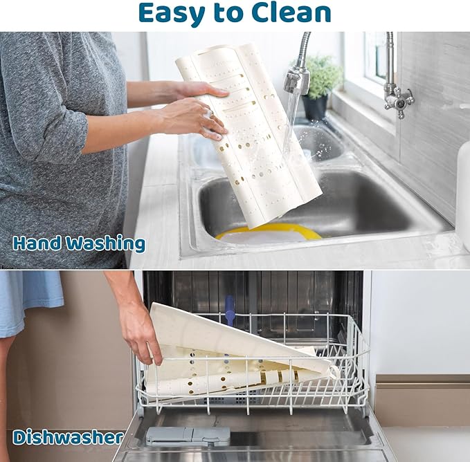 Bathroom Sink Cover for Counter Space, Foldable Silicone Sink Mat Makeup Organizer Mat Space Saver, Women’s Gifts for Christmas RV Camper Travel Must Haves Accessories - Large, Pearl