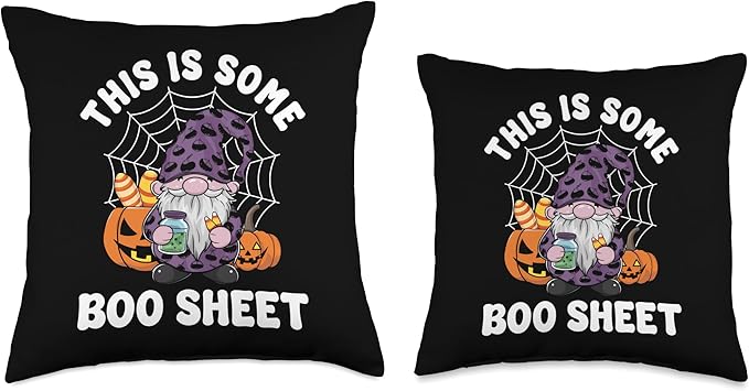 Gnome Halloween Costume This is Some Boo Sheet Throw Pillow