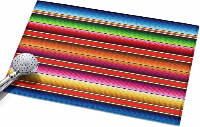 Area Rug 2x3ft, Mexican Stripes Vintage Ethnic Washable Rugs for Living Room Bedroom, Native American Stripe Soft Non-Slip Area Rugs Rectangle Floor Carpet for Dining Room