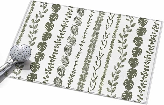 Area Rug 2x3ft, Summer Tropical Leaf Seamless Washable Rugs for Living Room Bedroom, Farmhouse Green Leaves Plant Soft Non-Slip Area Rugs Rectangle Floor Carpet for Dining Room