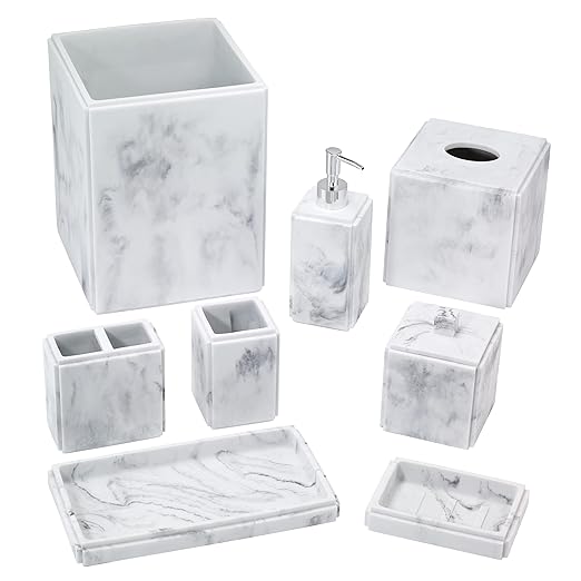Avanti Linens - Tumbler, Resin Countertop Decor, Marble Inspired Bathroom Accessories (Catania Collection)