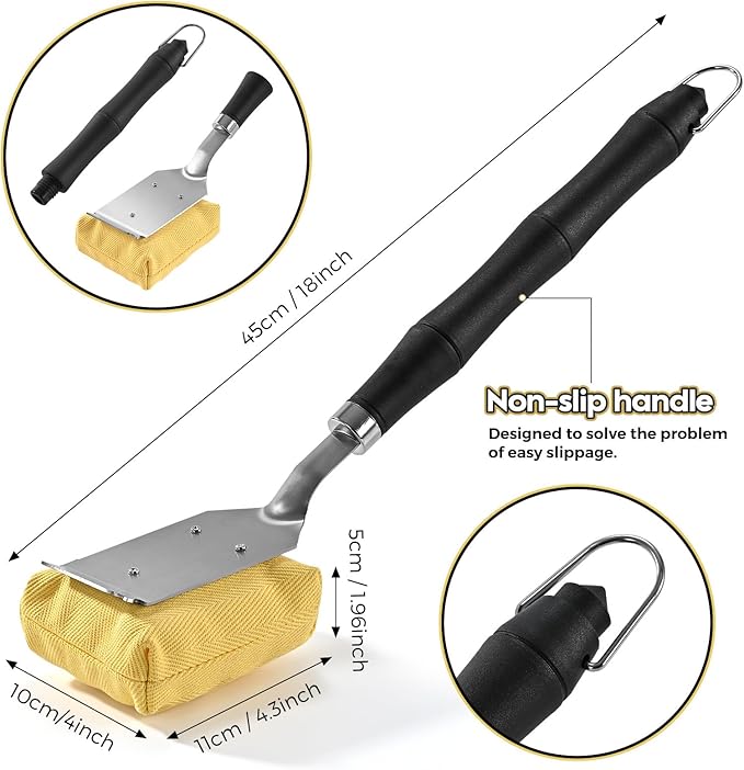 Grill Brush Bristle Free (1 Replaceable Head) Cleaning Tool for Any Grate Type- BBQ Steam Grill Brush for Outdoor Grill, Gift for Men Dad