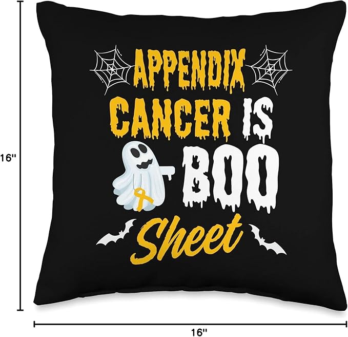 Appendix Cancer Is Boo Sheet Ghost Halloween Appendix Cancer Throw Pillow