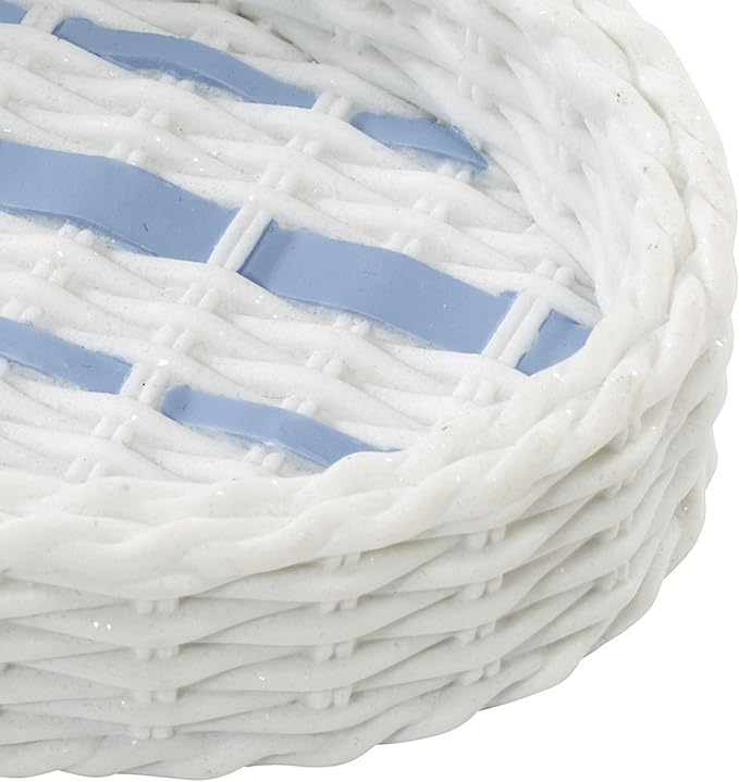 Izod – Soap Dish, Hand-Painted Resin with Woven Wicker-Inspired Stripe Design, Perfect for Holding Bar Soap or Sponges on Bathroom & Kitchen Counters (Savannah)