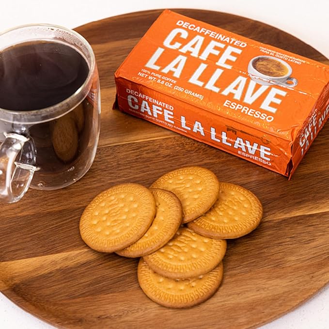 Cafe La Llave Decaf Dark Roast Ground Espresso Coffee, 12-Pack, 8.8 oz Bricks – Bold Cuban-Style Blend, Moka Pot, Espresso, Drip – Strong Rich Flavor