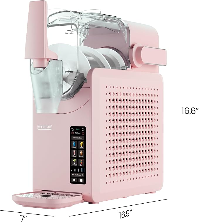 Iceman by Chefman Slush-Ease MAX 90oz Slushie Machine, 64oz Liquid Capacity Frozen Drink Maker & Slushy Machine with 5 Presets and LED Display, Perfect for Frozen Margaritas, Frappes, Smoothies