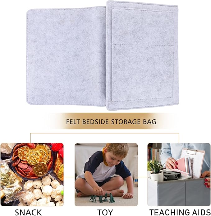 Gatuida Bedside Organizer Basket Felt Bed Pocket Hanging Storage Bag Organizing Pouch Bedside