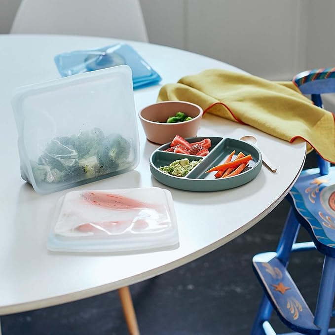Stasher Silicone Reusable Food Storage Bags, 6-Pack, Reusable Freezer Bags, Microwave, Dishwasher, Oven Safe, Sous Vide, Premium Lunch Containers, Eco Friendly, Food-safe Silicone Snack Bag, Tie Dye | Reusable Food Bag