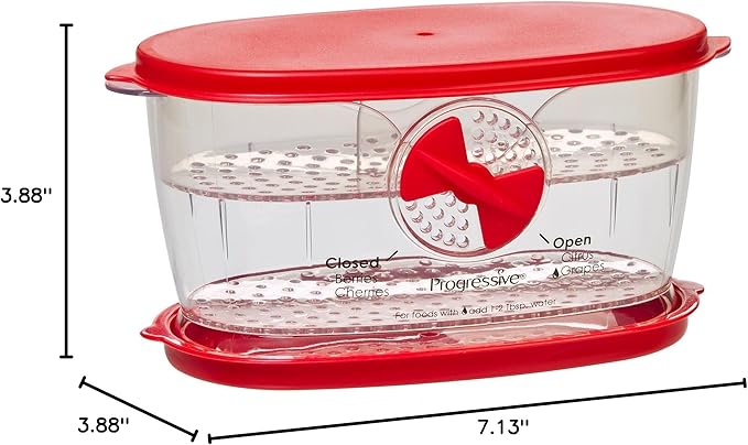 PrepSolutions Berry Keeper, Red – Freshness-Enhancing Storage for Berries and Small Fruits