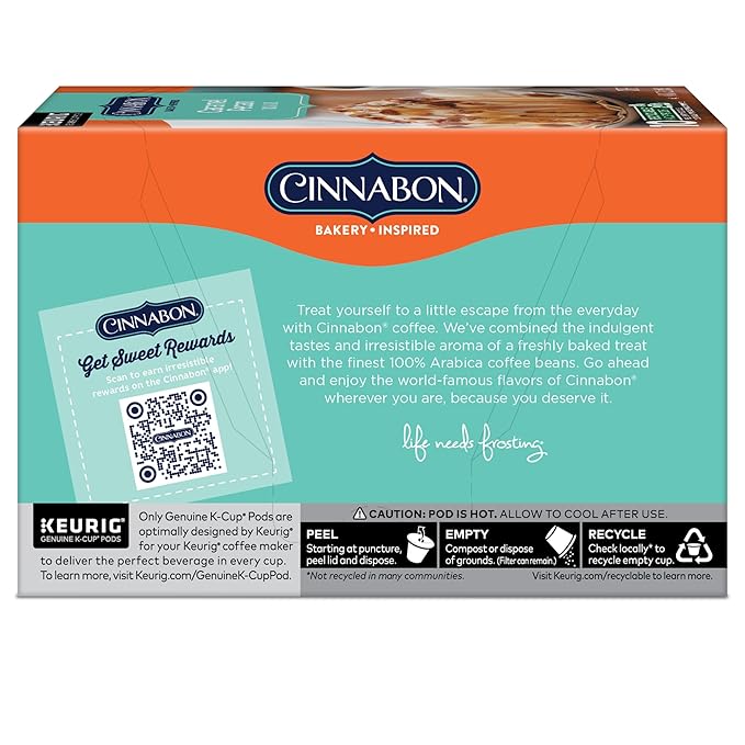 Cinnabon Caramel Pecan Coffee, Keurig Single Serve K-Cup Pods, 60 Count (6 Packs of 10)