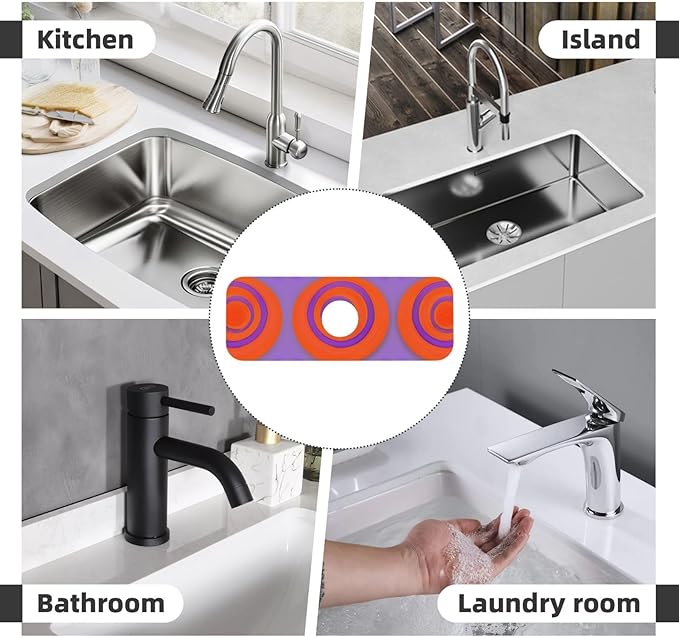 Orange circle centre Printed faucet absorbent mat, suitable for bathrooms, kitchens, and other sink areas.