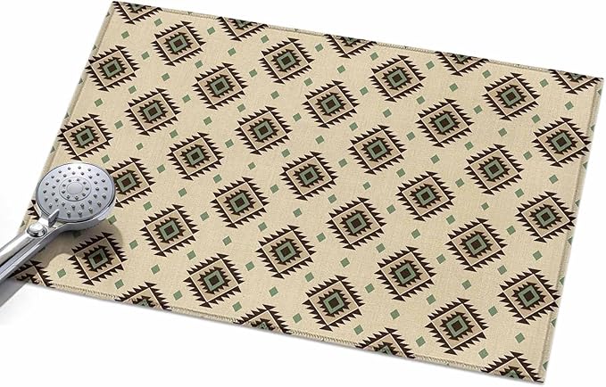 Area Rug 2x3ft, Boho Tribal Diamond Pattern Washable Rugs for Living Room Bedroom, Ethnic Style Art Soft Non-Slip Area Rugs Rectangle Floor Carpet for Dining Room