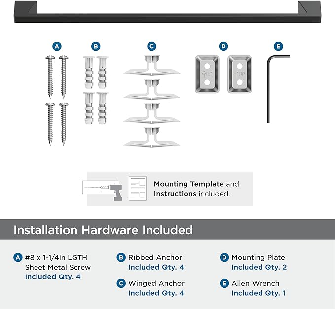 Amerock BH36004MB | Matte Black Towel Bar | 24 in (610 mm) Towel Rack | Blackrock | Bathroom Towel Holder | Bathroom Hardware | Bath Accessories