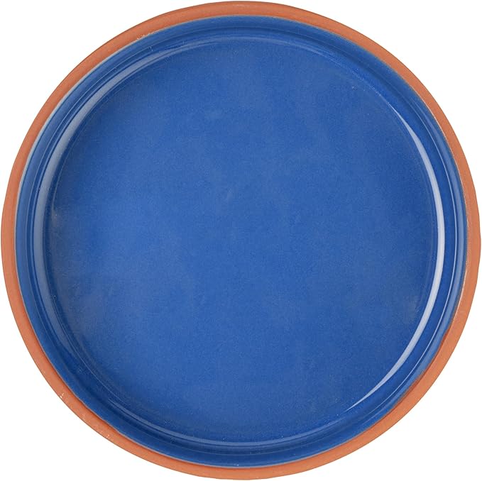 Restaurantware-Terra Tek 15.2 Ounce Terracotta Cazuelas, 2 Blue Glazed Clay Pots For Cooking - Oven-Ready, Microwavable, Terracotta Serving Pots, Dishwashable, For Cooking And Serving