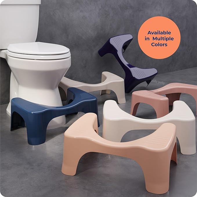 Squatty Potty Simple Bathroom Toilet Stool, Peach 7", Ergonomic Stool – Posture-Enhancing Bathroom Footrest for Improved Digestion & Constipation Relief